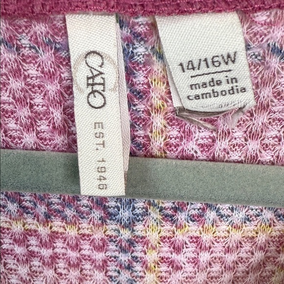 Cato Plaid V-Neck Long Sleeve Top - Picture 3 of 7